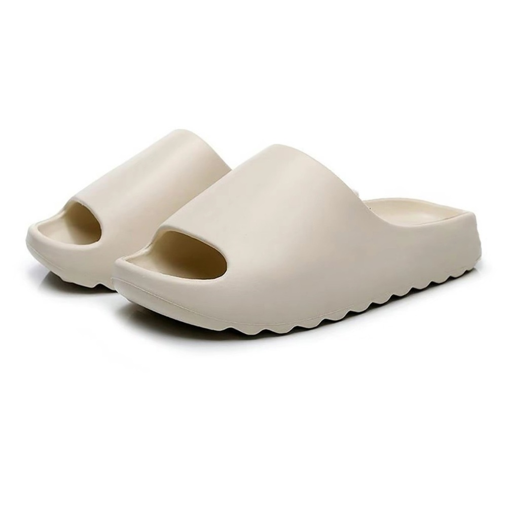 Cream Loafers with Thick Sole and Minimalist Design